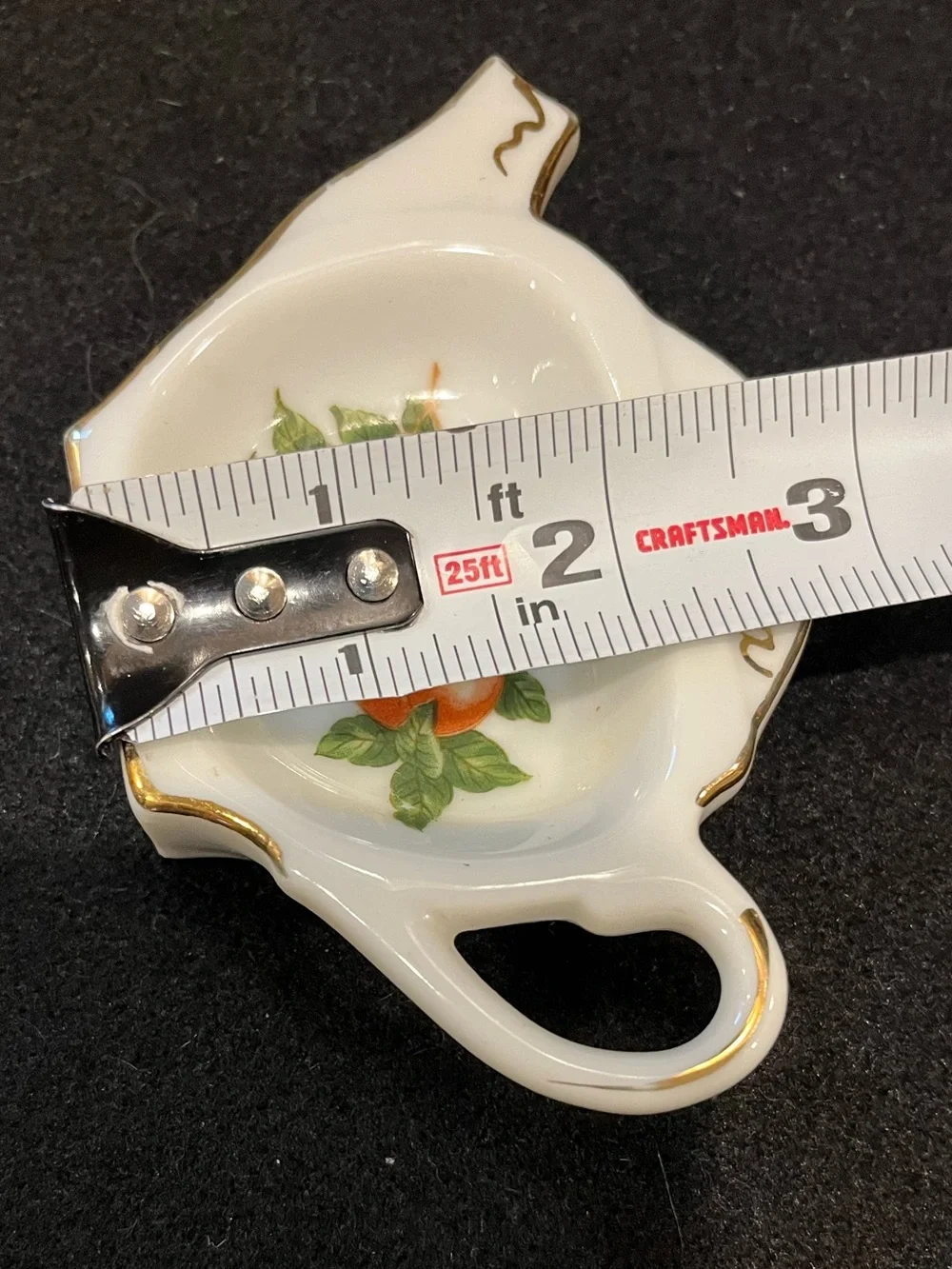 Vintage Florida Orange Tea Bag Holder Dish with Gold Trim